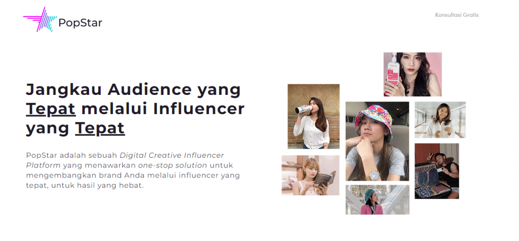 PopStar sebagai salah satu influencer marketing platform terbaik di Indonesia. 